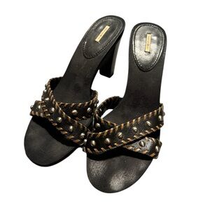 Max Studio Vague Black Studded leather  Heels- size 10M